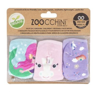 Παιδικές μάσκες από οργανικό βαμβάκι Zoocchini 3 τμχ Unicorn Multi στο Bebe Maison