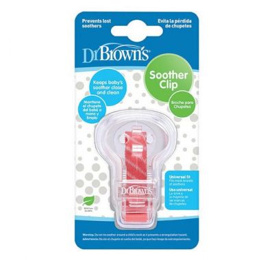 Κλιπ πιπίλας με κορδέλα Dr Brown's ροζ στο Bebe Maison