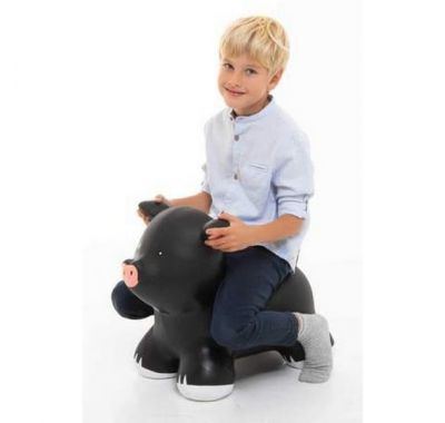 Φουσκωτό ζωάκι  Gerardo'sJumpy Γουρουνάκι μαύρο στο Bebe Maison