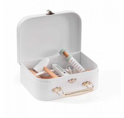 Ξύλινο βαλιτσάκι γιατρού Kids Concept λευκό στο Bebe Maison