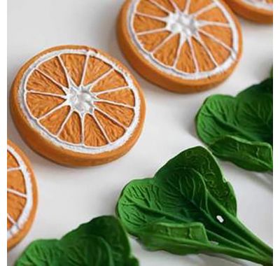 Μασητικό Olie & Carol από φυσικό καουτσούκ Clementino το πορτοκάλι στο Bebe Maison