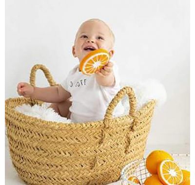 Μασητικό Olie & Carol από φυσικό καουτσούκ Clementino το πορτοκάλι στο Bebe Maison