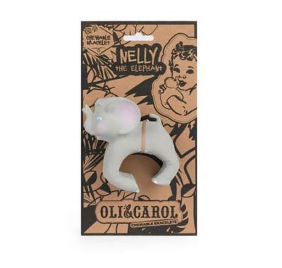 Μασητικό βραχιολάκι Oli & Carol από φυσικό καουτσούκ ελεφαντάκι Nelly στο Bebe Maison