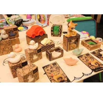 Μασητικό βραχιολάκι Olie & Carol  από φυσικό καουτσούκ ελαφάκι Olive στο Bebe Maison