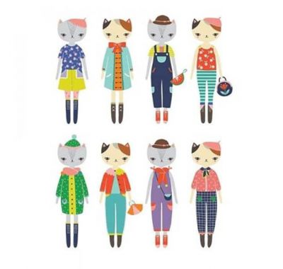 Μαγνητικό παιχνίδι σύνθεσης Mudpuppy Ντύνω τις γάτες στο Bebe Maison