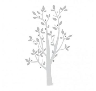 Αυτοκόλλητα τοίχου RoomMates Δέντρο λευκό-γκρι στο Bebe Maison