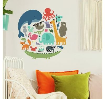 Αυτοκόλλητα τοίχου RoomMates Ζωάκια-υδρόγειος στο Bebe Maison