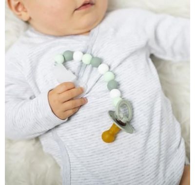 Nattou LAPIDOU Κλιπ πιπίλας - μασητικό λευκό/απαλό πράσινο στο Bebe Maison