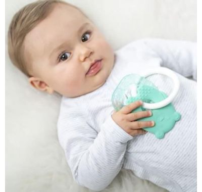 Μασητικό σιλικόνης Silicon Nattou με κρίκο ψύξης πράσινο στο Bebe Maison