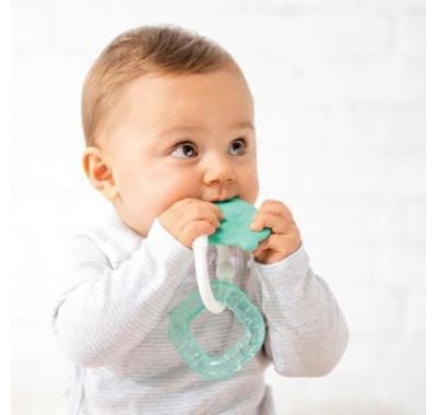 Μασητικό σιλικόνης Silicon Nattou με κρίκο ψύξης πράσινο στο Bebe Maison