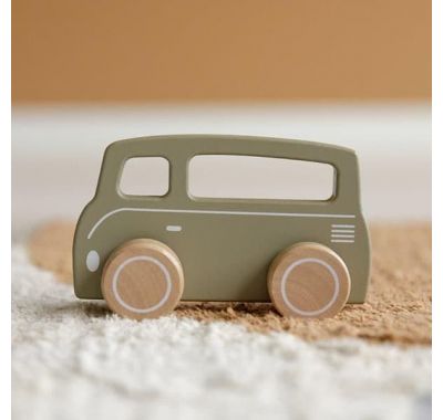 Ξύλινο αυτοκινητάκι van Little Dutch λαδί στο Bebe Maison