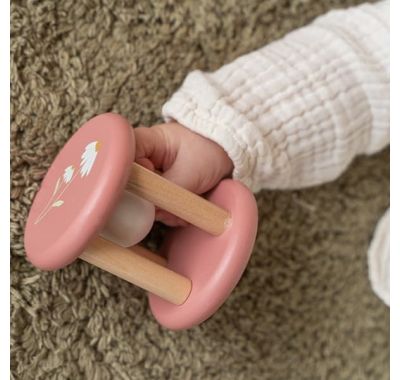 Ξύλινη κουδουνίστρα Flowers Little Dutch ροζ στο Bebe Maison