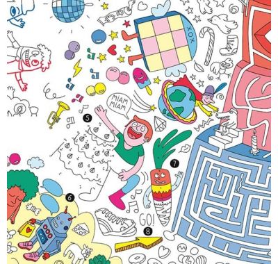 Αφίσα γίγας για ζωγραφική OMY Παιχνίδια με μολύβι 5 χρωμάτων στο Bebe Maison