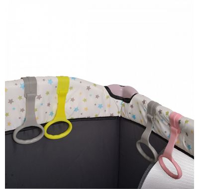 Κρίκοι για παρκοκρέβατο Cangaroo ροζ/γκρι στο Bebe Maison