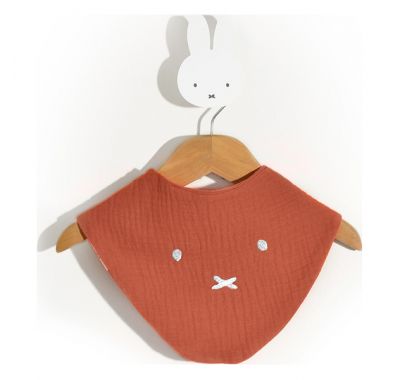 Σαλιάρα μπαντάνα Miffy από οργανικό βαμβάκι σχέδιο 68 κεραμιδί στο Bebe Maison