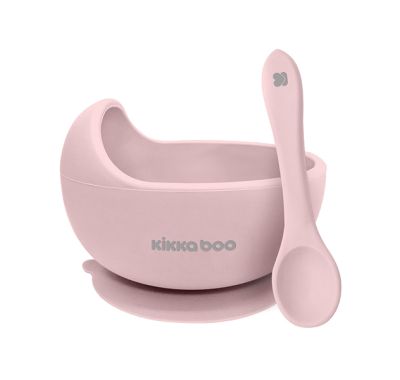 Σετ μπολ φαγητού Kikka Boo με κουτάλι yummy pink στο Bebe Maison