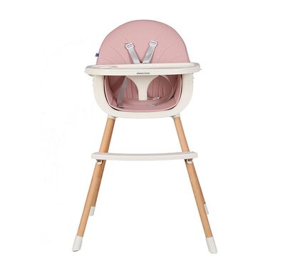 Καρέκλα φαγητού Kikka Boo nutri pink με σκελετό από ξύλο & θέση από πλαστικό στο Bebe Maison