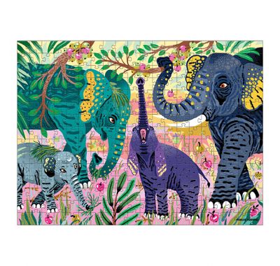 Παζλ Mudpuppy 300 κομματιών ζώα υπό εξαφάνιση ασιατικοί ελέφαντες στο Bebe Maison