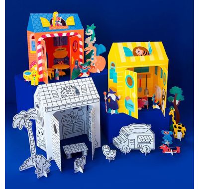 Χάρτινο σπιτάκι ΟΜΥ με φιγούρες ζωάκια στο Bebe Maison