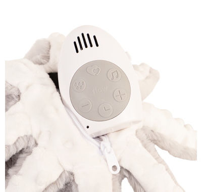 Υφασμάτινο χταπόδι Flow olly με λευκούς ήχους & μουσική απαλό γκρι στο Bebe Maison