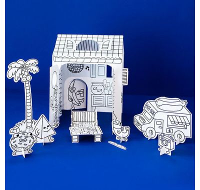 Χάρτινο αναδιπλούμενο σπιτάκι OMY με φιγούρες color in στο Bebe Maison