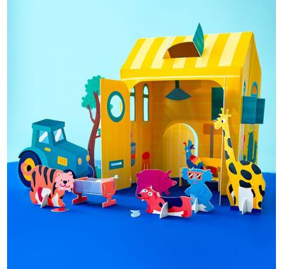 Χάρτινο σπιτάκι ΟΜΥ με φιγούρες ζωάκια στο Bebe Maison