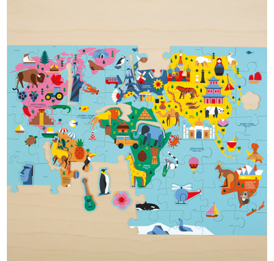 Παζλ Mudpuppy παγκόσμιος χάρτης 78 κομματιών στο Bebe Maison