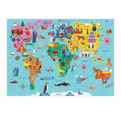 Παζλ Mudpuppy παγκόσμιος χάρτης 78 κομματιών στο Bebe Maison