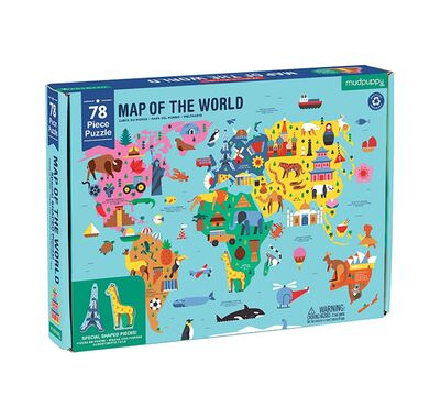 Παζλ Mudpuppy παγκόσμιος χάρτης 78 κομματιών στο Bebe Maison