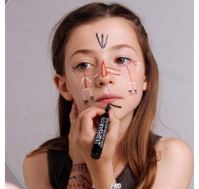 Σετ ζωγραφικής δέρματος Nailmatic tattoopen με βιβλιαράκι και μπογιές καφέ-μαυρο-λευκό στο Bebe Maison