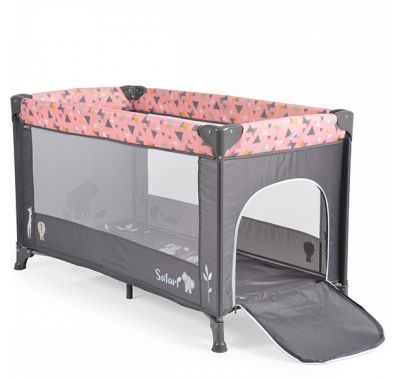 Παρκοκρέβατο Cangaroo safari ροζ στο Bebe Maison