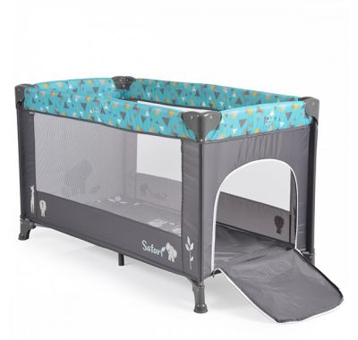 Παρκοκρέβατο Cangaroo safari τιρκουάζ στο Bebe Maison