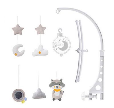 Μουσικό περιστρεφόμενο κρεβατιού Bebe Stars raccoon 854-186 στο Bebe Maison