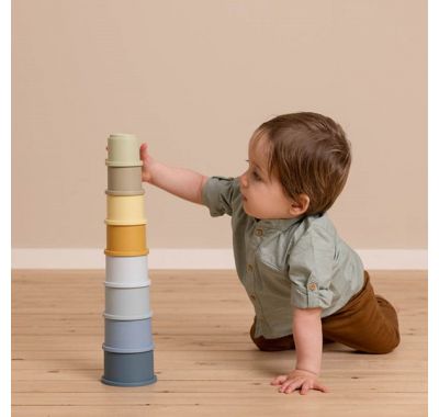 Σετ 8 κουβαδάκια στοίβαξης Little Dutch  μπλε στο Bebe Maison