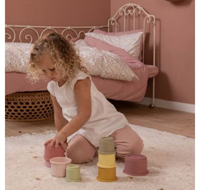 Σετ 8 κουβαδάκια στοίβαξης Little Dutch ροζ στο Bebe Maison