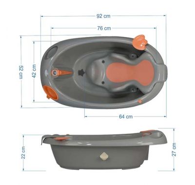 Βρεφική μπανιέρα Bebe Stars Ocean grey στο Bebe Maison