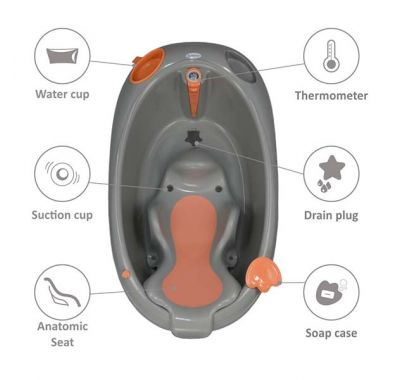 Βρεφική μπανιέρα Bebe Stars Ocean grey στο Bebe Maison