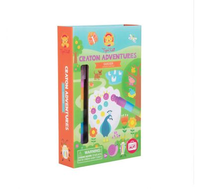 Μπλοκ ζωγραφικής & κολάζ Tiger Tribe με κηρομπογιές Κήπος στο Bebe Maison