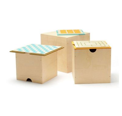 Σετ 3 επιτραπέζια παιχνίδια σε ξύλινα κουτιά αποθήκευσης Kids Concept στο Bebe Maison
