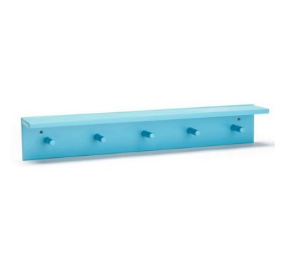 Wall -wall shelf with hangsters Kids concept turquoise star στο Bebe Maison