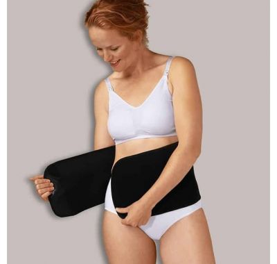 Ρυθμιζόμενη ζώνη σύσφιξης Carriwell από οργανικό βαμβάκι S/M & L/XL μαύρο στο Bebe Maison