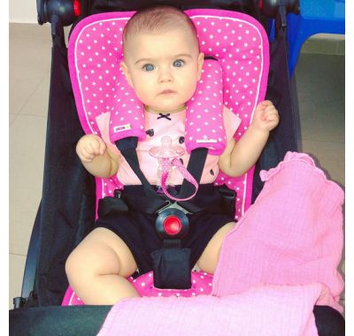 Υφασμάτινο κάλυμμα καροτσιού 2 όψεων με επωμίδες Minene αστέρια φούξια στο Bebe Maison