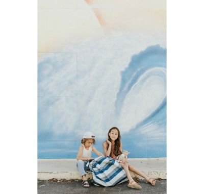 Αδιάβροχο στρώμα παιχνιδιού και τσάντα 2 σε 1 PLAY&GO Outdoor Blue green stripes στο Bebe Maison