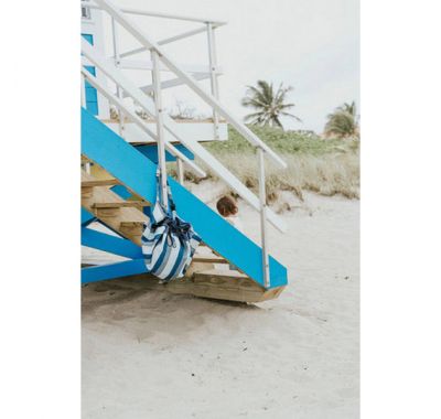 Αδιάβροχο στρώμα παιχνιδιού και τσάντα 2 σε 1 PLAY&GO Outdoor Blue green stripes στο Bebe Maison