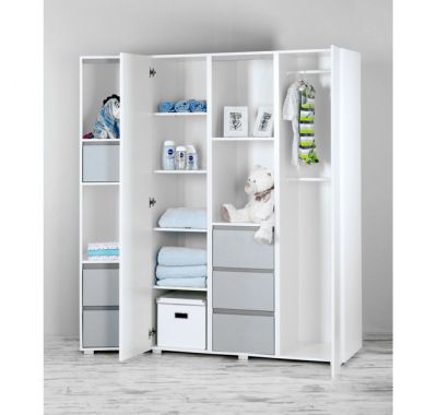 Βρεφική τρίφυλλη ντουλάπα Klups Dalia 120x50x183 στο Bebe Maison
