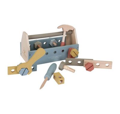 Ξύλινη παιδική εργαλειοθήκη με 20 εργαλεία Little Dutch στο Bebe Maison