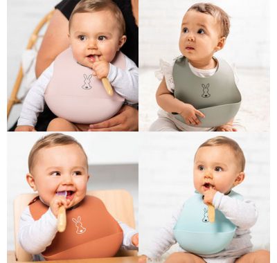 Σαλιάρα σιλικόνης Nattou πράσινο στο Bebe Maison