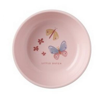 Παιδικό μπολ φαγητού Little Dutch flowers and butterflies ροζ στο Bebe Maison