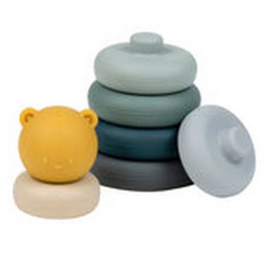 Πυραμίδα στοίβαξης σιλικόνης Nattou έντονα χρώματα στο Bebe Maison