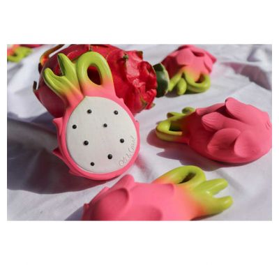 Μασητικό από φυσικό καουκτσούκ Oli & Carol Fucsia the dragonfruit στο Bebe Maison